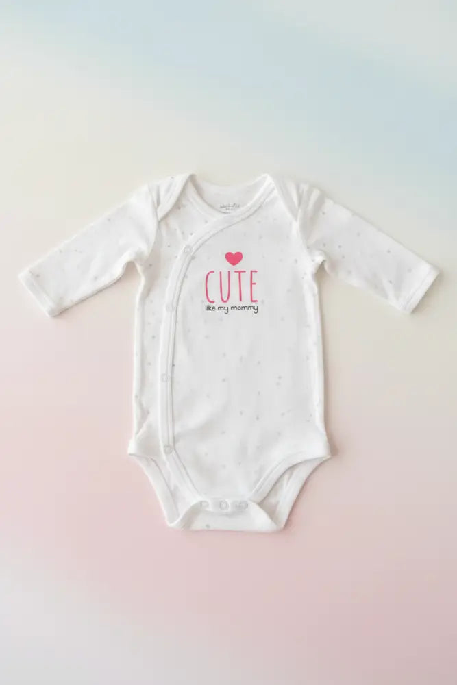 Cute Like My Mommy Bodysuit Flatlay