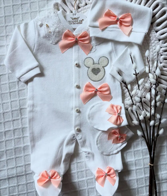 Exclusive Minnie Love Baby Playsuit Set One Hundred Percent Cotton Diamond Minnie Sparkle - 50/56 - Baby Boxpakje