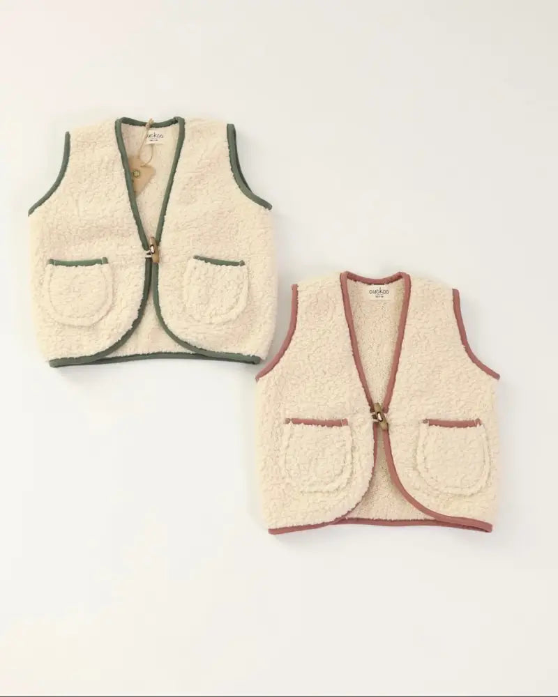 GreenNest Organic Fluffy Bodywarmer For Babies With Easy Front Closure And Cozy Warmth - 74/80 / Green - Bodywarmer