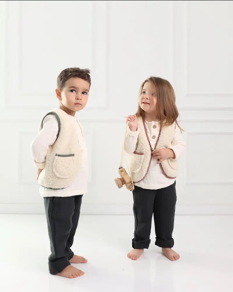 GreenNest Organic Fluffy Bodywarmer For Babies With Easy Front Closure And Cozy Warmth - 92 / Pink - Bodywarmer