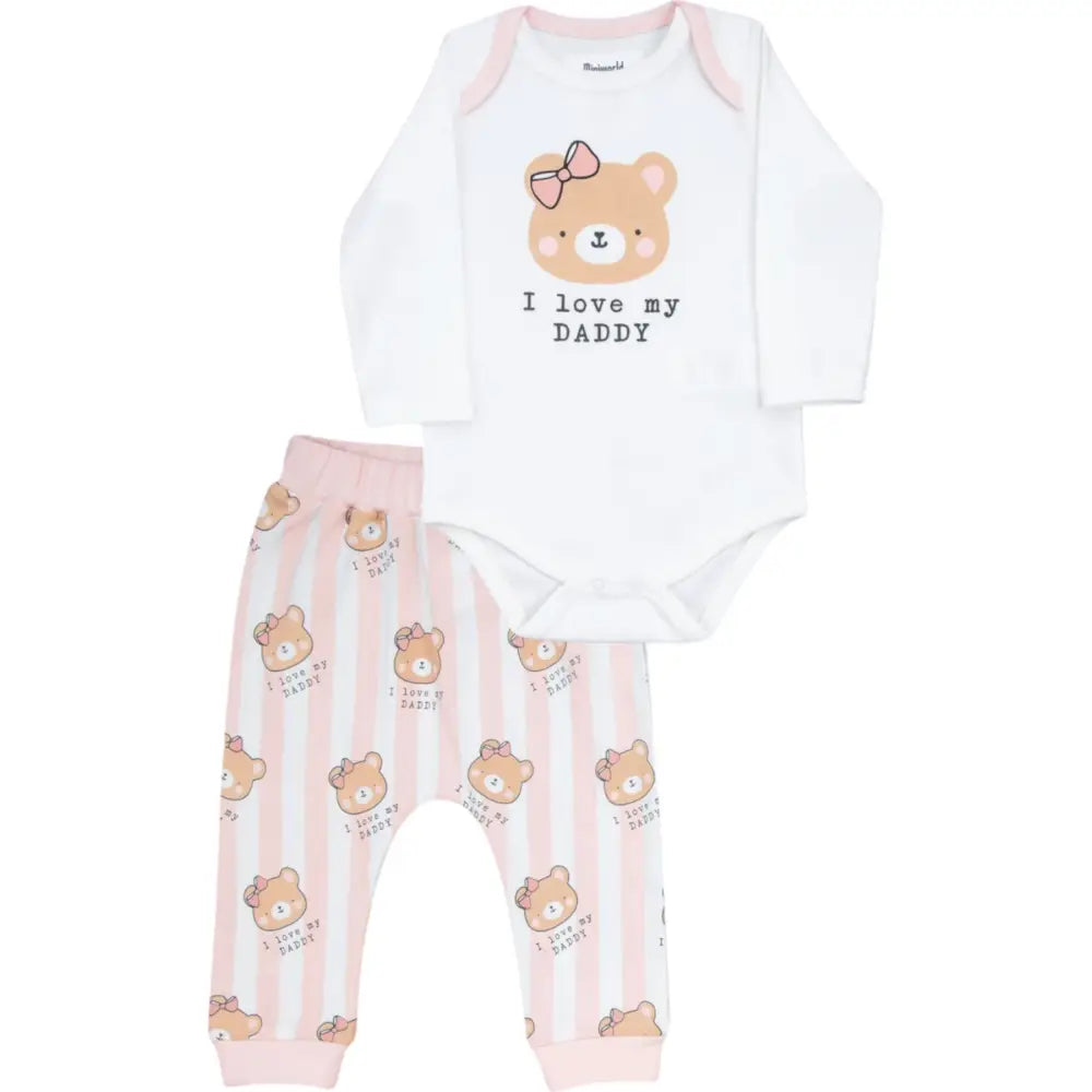 I Love Daddy Cotton 2-Piece Bodysuit and Pants Set - 62 - Babyset