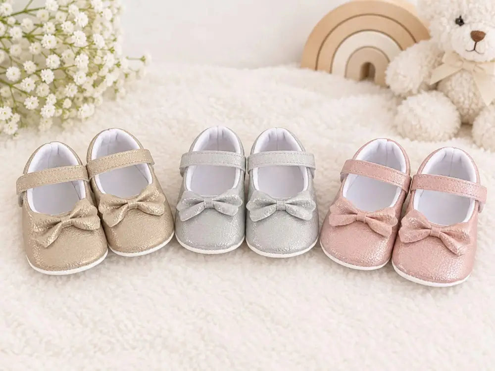 Little Pearl Bow Shoes - Silver / 16 - Baby Accessories