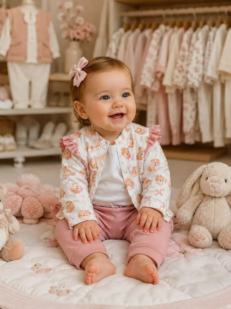 Little Teddy Boutique Set - 62/68 - Babygirl Outfit